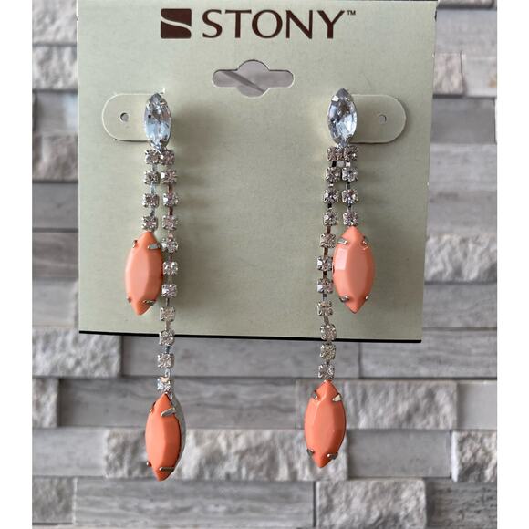 2/$24! Earrings Stony Rhinestone - Picture 1 of 6